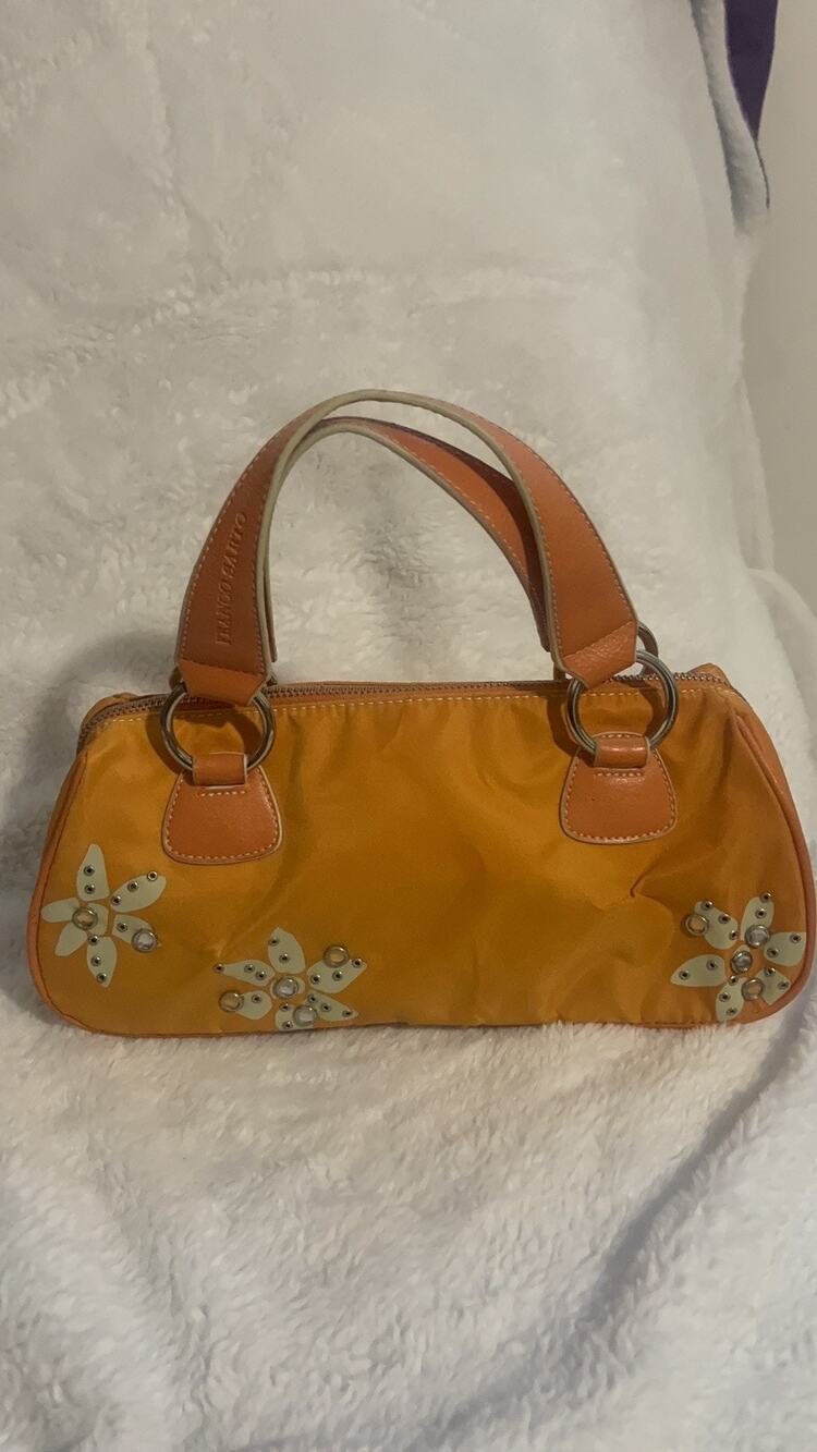 Franco Sarto Orange Nylon & Leather Handbag